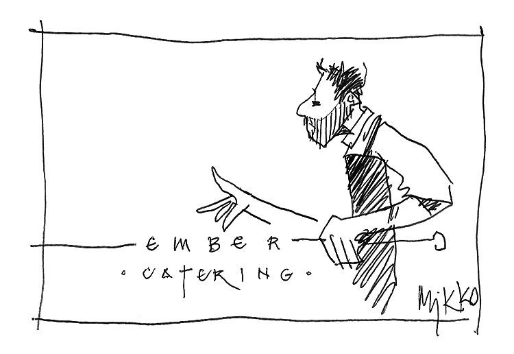 Illustration of chef preparing food